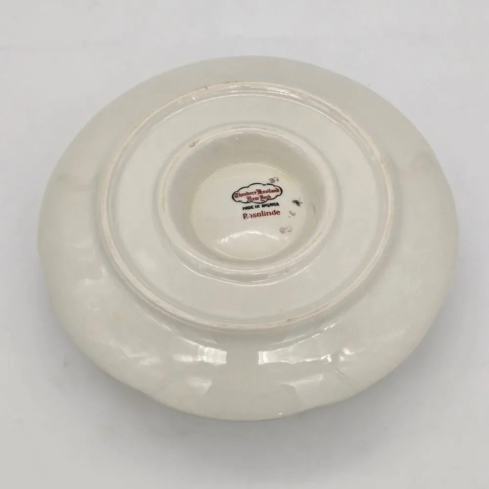 Vintage Theodore Haviland New York Rosalinde Round Sauce Bowl with Underplate